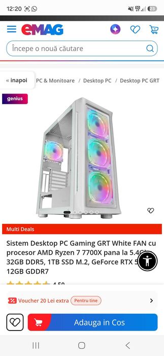 Calculator gaming placa video nvidia rtx 5070 gddr7 12 gb