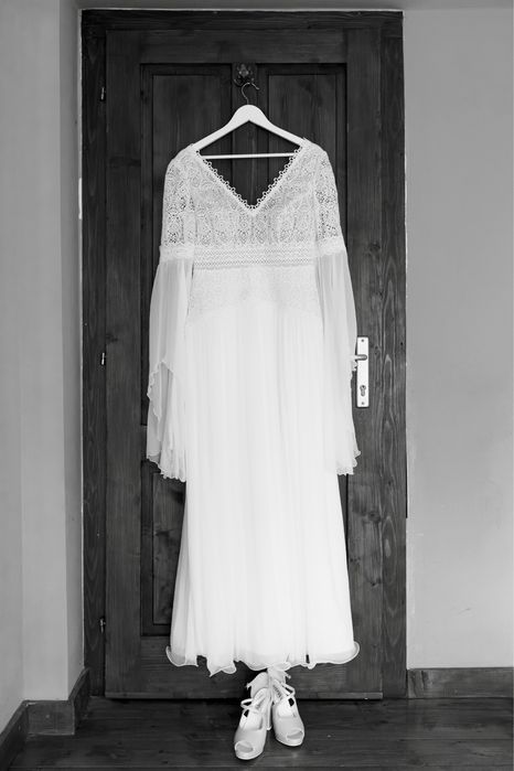 Rochie de mireasa - stil boem, matase naturala