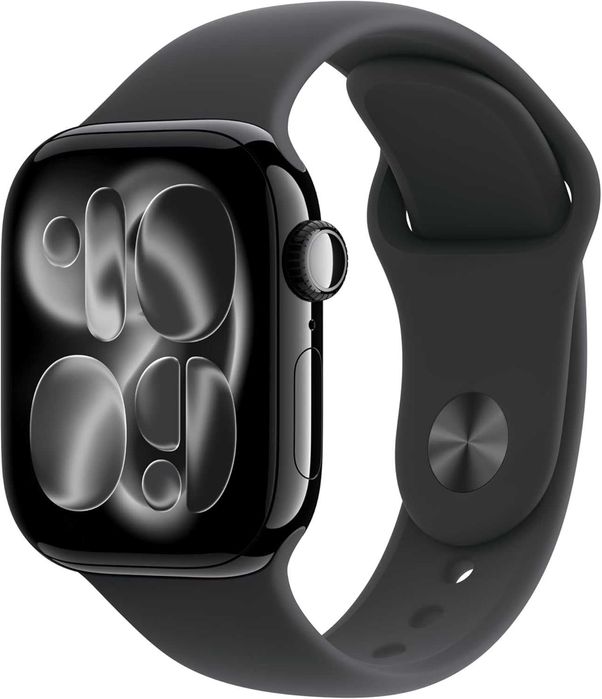 Apple Watch Series 11 [LTE | 42 | SIGILAT | GARANTIE] GPS + Cellular, Carcasa Diamond Black Aluminiu 42mm SIGILAT, curea sport S/M 130-190mm