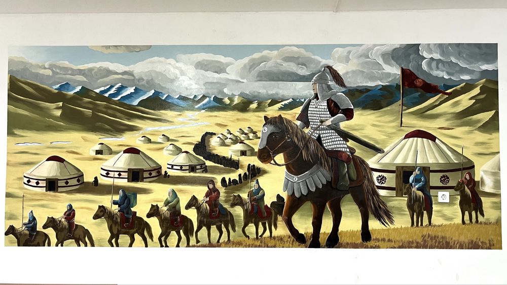 Роспись стен в городе Астана