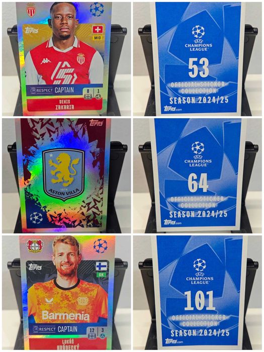Stickere Topps Uefa Champions League 2024/25 foil si shiny