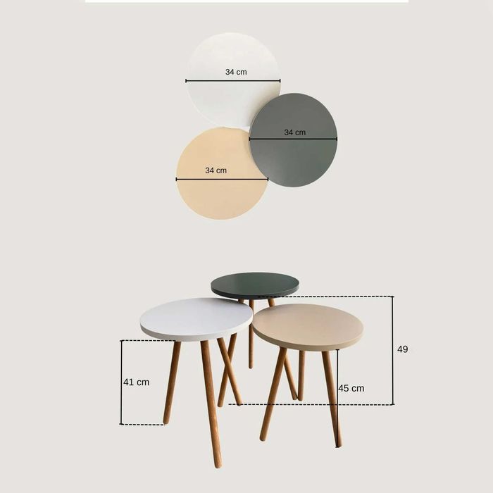 Цветни Дървени Маси- 3 броя