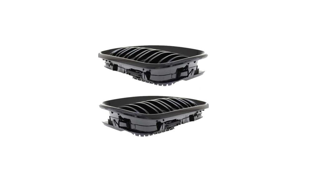Set 2 grile duble, negru lucios, M Design pentru BMW E46 Facelift