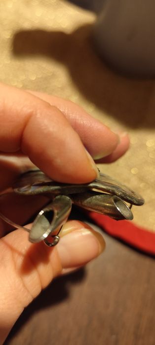 Винтидж брошки (ръчна изработка филигран), птица, панделка, гущер