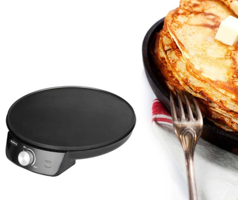 Уред за палачинки Rosberg, 1200W\30см., Терморегулатор, Черен