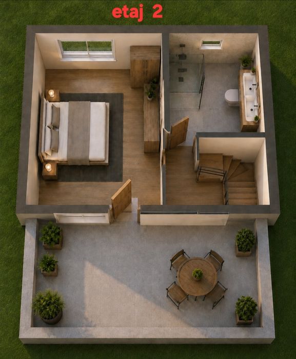 Casa individuala P+2, la 700m de metrou cu zona tip Penthouse