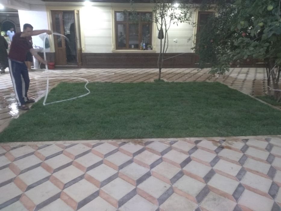 Gazon Rulonli bor. Посадка готового рулонного газона за 1 день