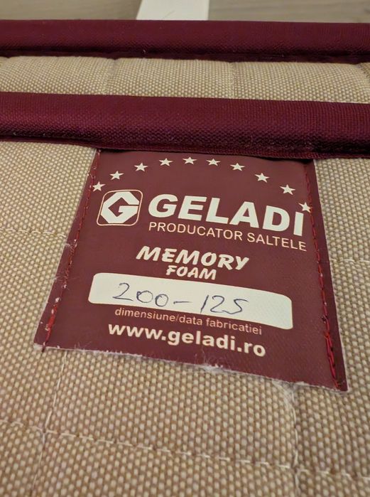 Saltea  Geladi memory foam  și cadru pat lemn