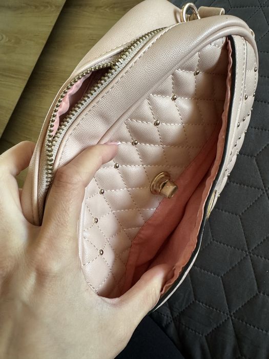 Дамска чантичка Chanel, бяла/черна/розова