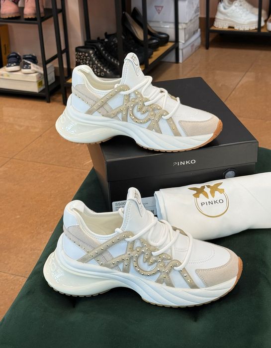 PINKO Ariel Оригинални Дамски Сникърси – Бели | Размери 36–41