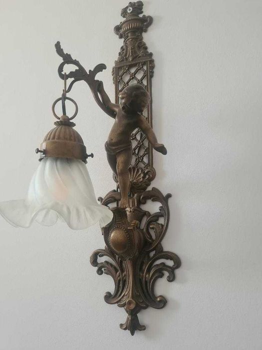 superbe aplice vintage de perete cu inger si cristale