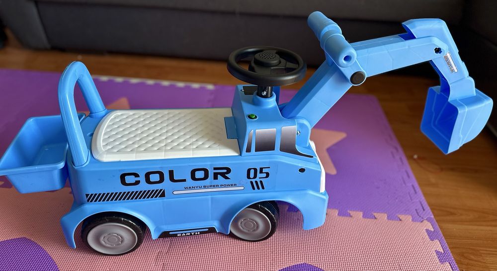 Masinuta excavator noua albastru