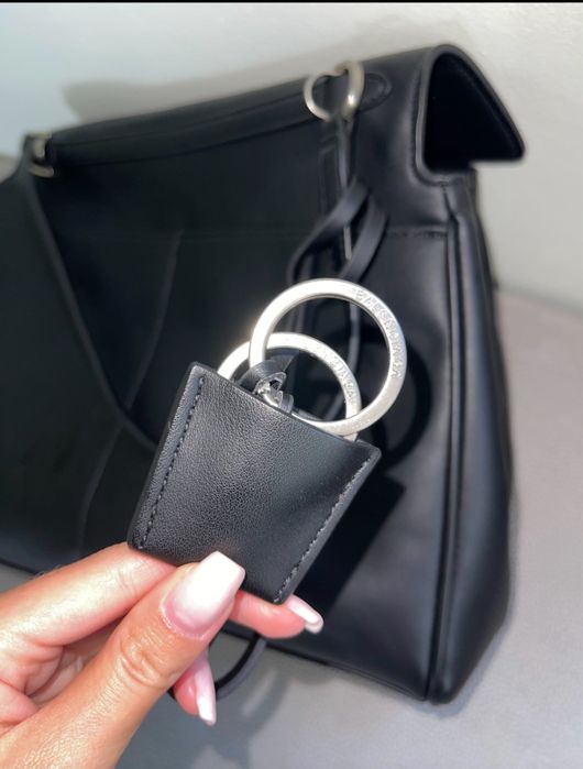 Balenciaga черна чанта баленсиага голяма дълга дръжка естествена кожа