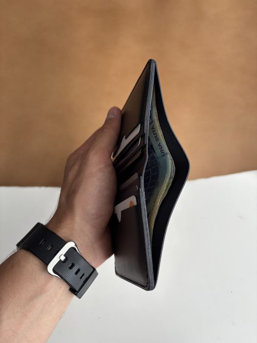 Portofel slim buletin nou din pielea naturala realizat manual