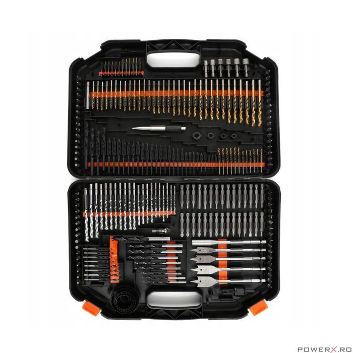 Trusa set 246 burghie si biti pentru lemn, metal, beton, Kraft