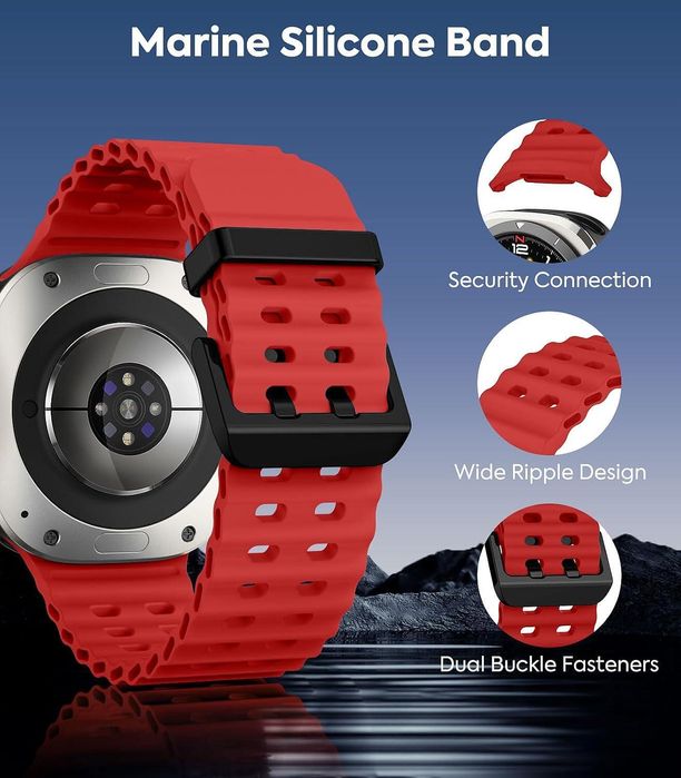 Силиконова Каишка за Samsung Galaxy Watch Ultra - Червен цвят