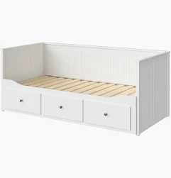 Cadru divan cu 3 sertare, alb, 80x200 cm