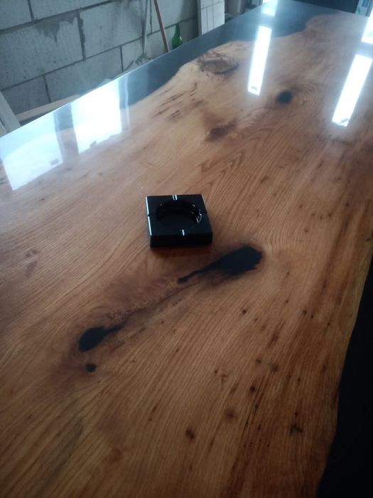 Masa stejar si rasina epoxidica 250x90cm 0