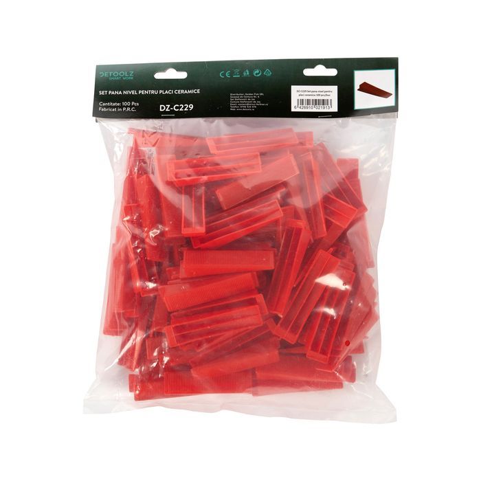 Set 100 pene nivel pentru placi ceramica detoolz