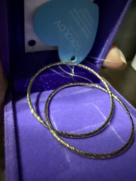 Золотые серьги-конго Sokolov новые