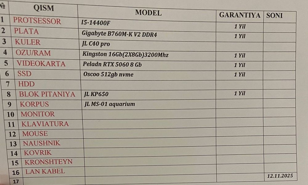 Игровой ПК i5-14f rtx5060