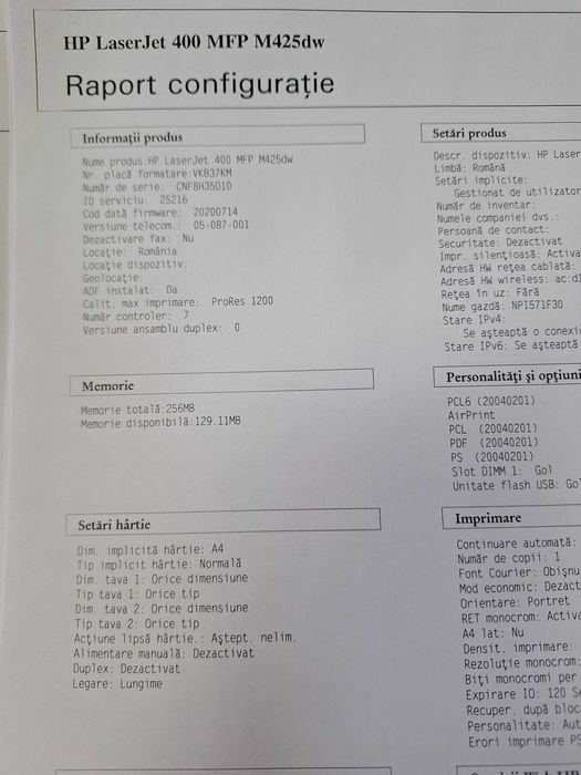 Multifunctional Laserjet HP M425dw MFP, A4, Wireless, A4, duplex