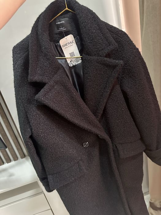 Пальто новое женское ткань букле очень теплое оверсайз Ayollar paltosi