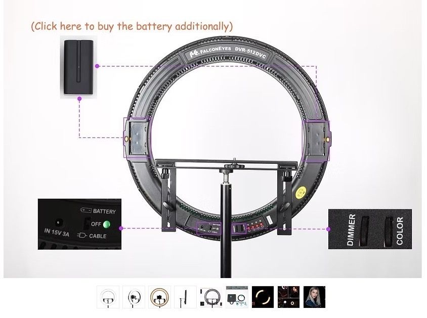 Ring Light Profesional FalconEyes Bi-Color 3200-5600