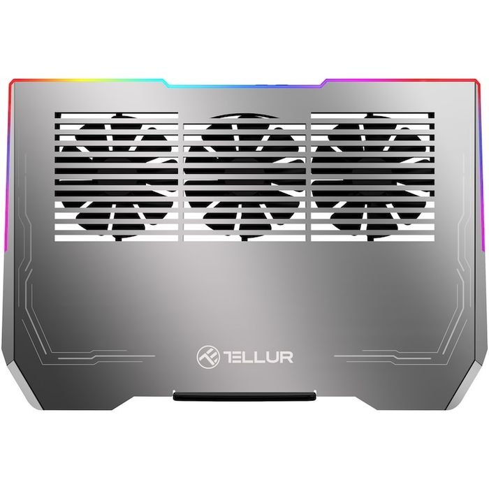 Cooler laptop Tellur Shade, 17", 3 ventilatoare, Band LED RGB, USB,