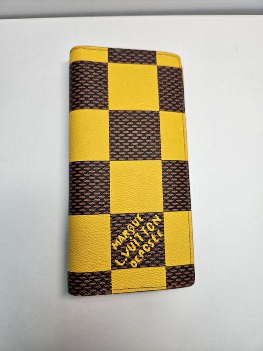 Louis Vuitton Brazza Cartera Damier Pop Amarillo оригинален портфейл