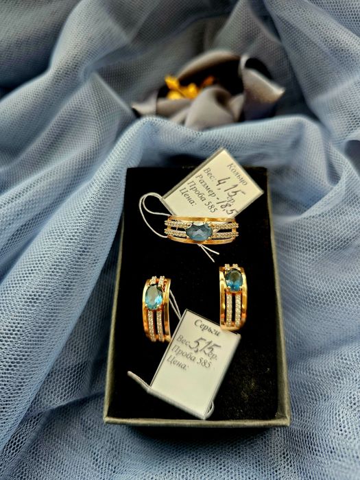 Кольцо и серьги золото585 проба