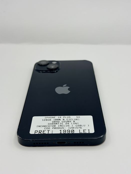Iphone 14 Plus 128GB 100% Negru Garantie Rate BuyBack - iphonezone.ro