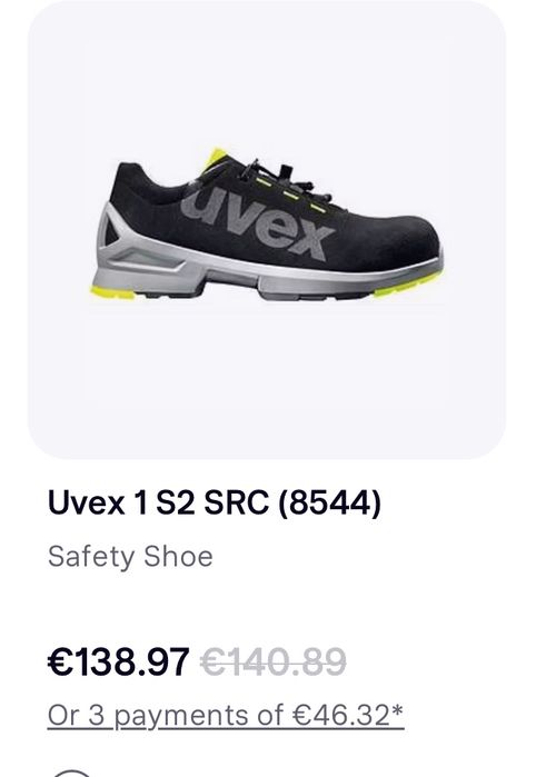 Работни обувки с метално бомбе UVEX .Номер 45