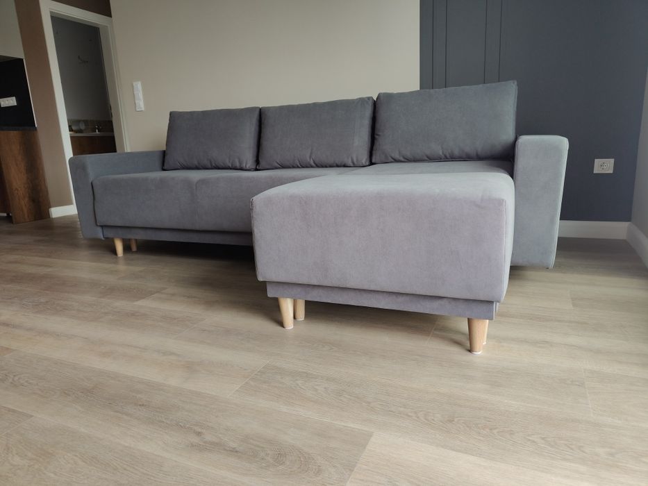 Colțar gri extensibil, 265 cm, nou