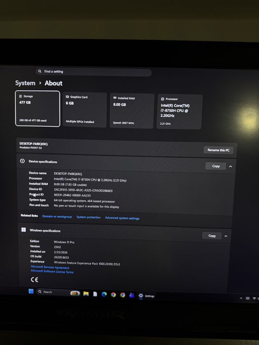 laptop PREDATOR 300