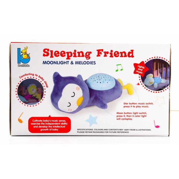 Музикална плюшена играчка с прожекция Sleeping Friend Night Light