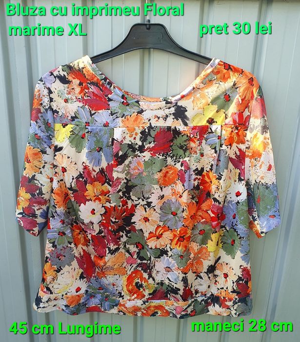 Bluza cu imprimeu floral XL