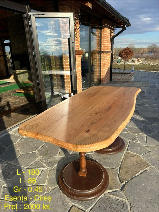 Blat masa / Masa lemn masiv (Cires, Nuc, Stejar), Blaturi