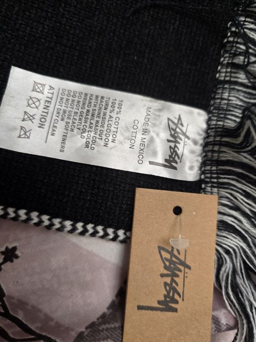 Шарф Stussy черно-белый