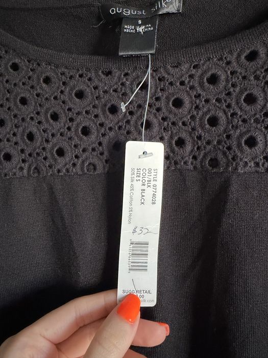 Tricou negru mătase August Silk