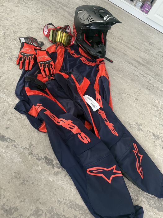 Pantaloni moto Alpinestars Noi - Techstar Arch Pants Night Navy/Hot Orange 30 Motocross pantaloni