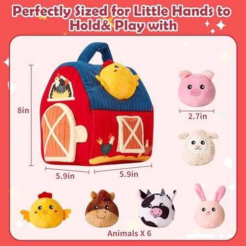 Нова играчка Мека образователна ферма Монтесори с 6 плюшени животни за дете бебе