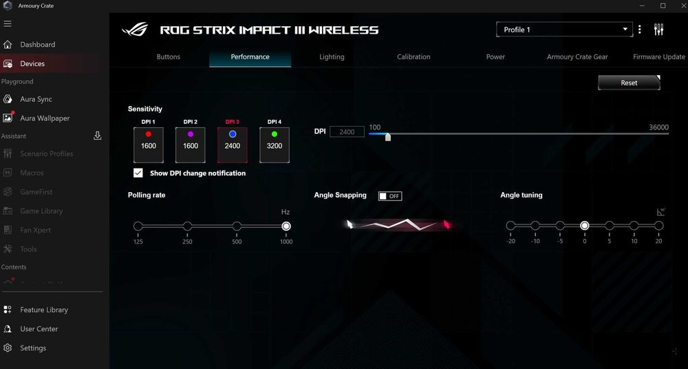 Asus Rog Strix Impact III Wireless Gaming Mouse