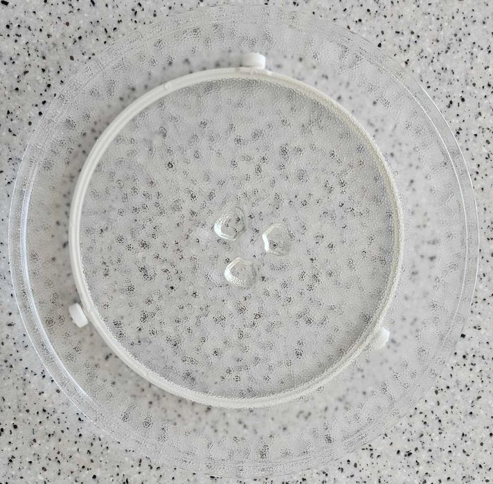 Farfurie sticla cuptor microunde + suport rotativ 3 rotite - 25.5cm