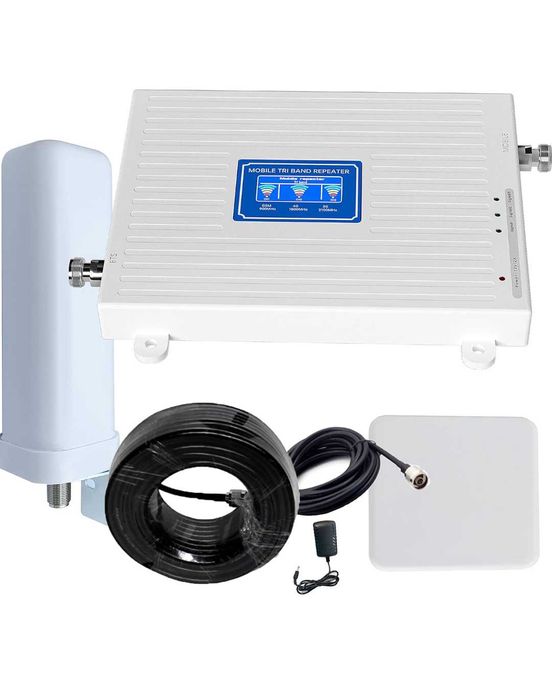 Усилвател за GSM сигнал, трибандов, 900/1800/2100MHz нов комплект