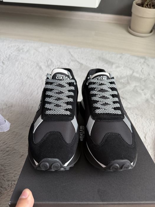 Versace Jeans Couture Fondo Spyke sneakers negru cu alb marimea 42 noi originali