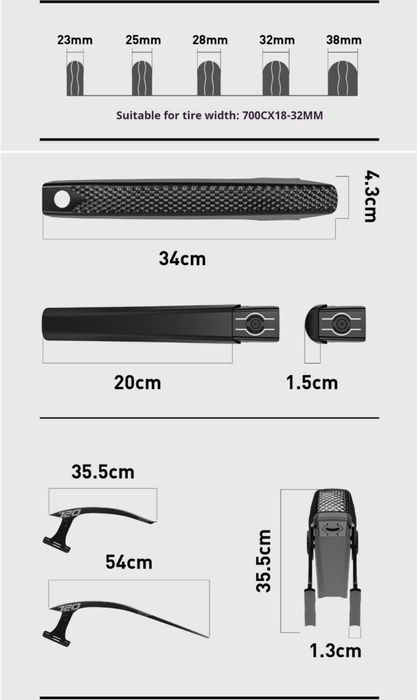 Универсальные велосипедные крылья

Брэнд: ENLEE
Модель: EN720
Материал