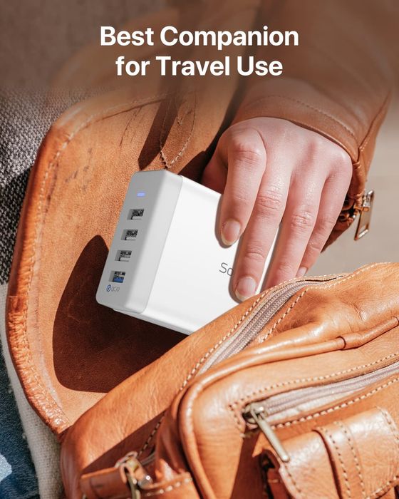 SooPii 40W USB зарядно за зареждане 4-портова USB зарядна станция