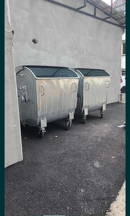 мусорный бак 1100л металлический сами изготавливаем  доставка