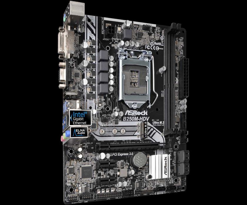 ASRock B250M HDV 1151 soket DDR4 holati ideal + garantiya